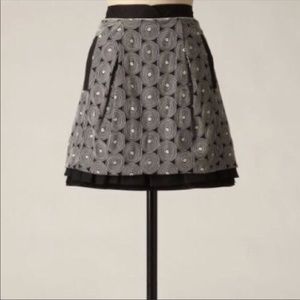 Anthropologie Floral Embroidered Skirt